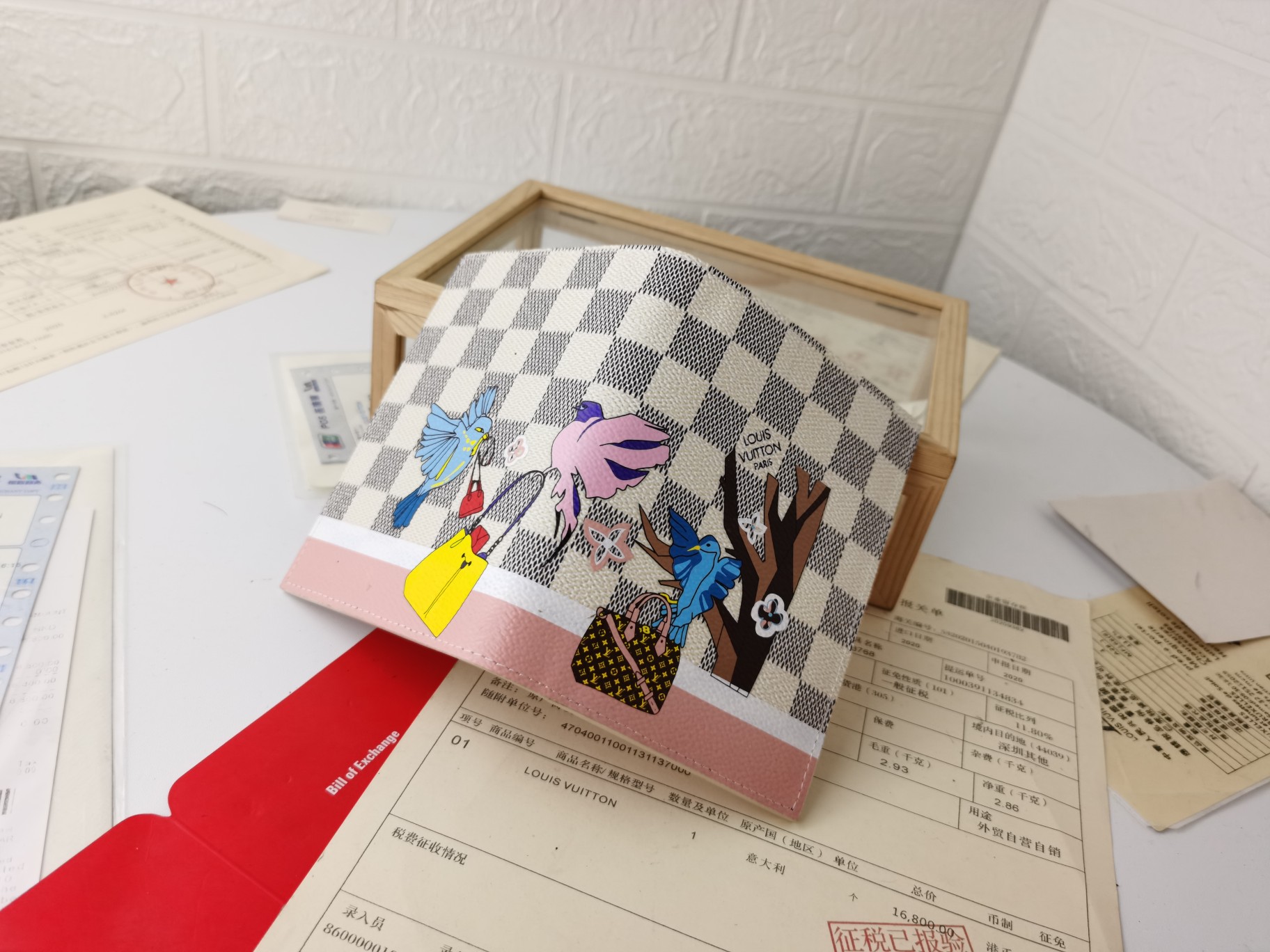 Passport wallet interior layout