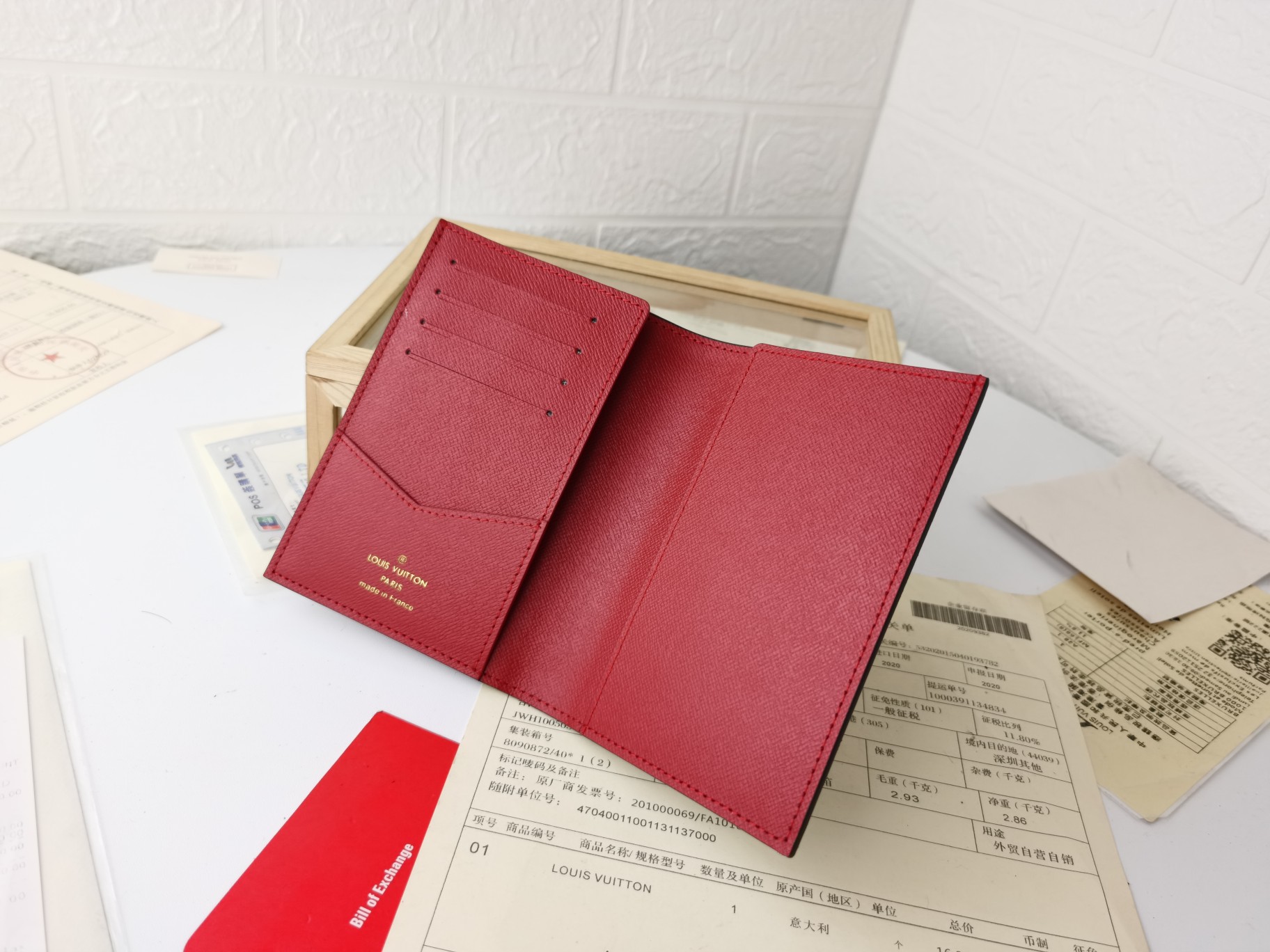 Passport holder leather texture