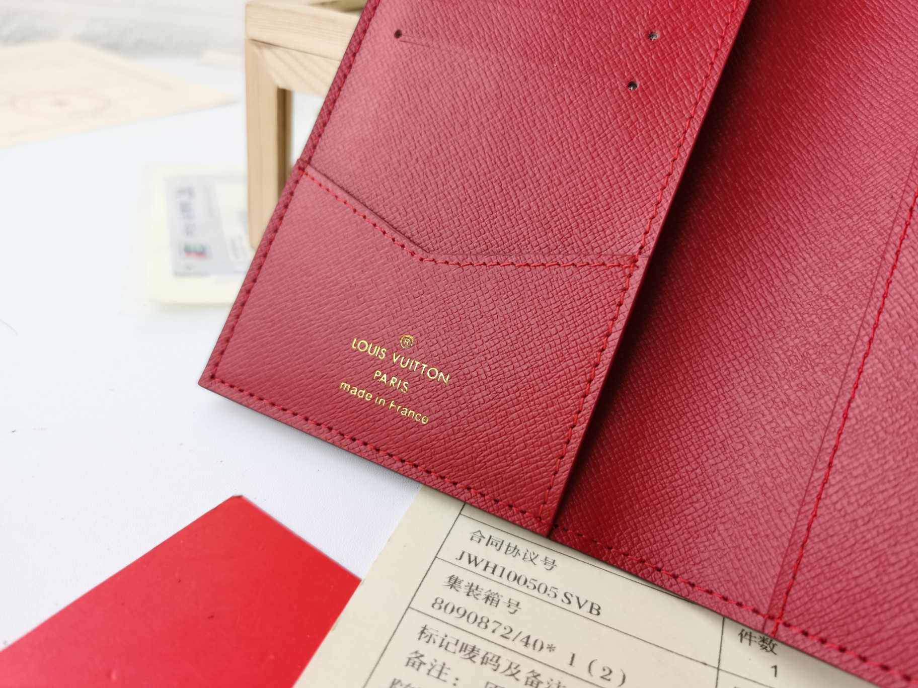 Passport holder in use