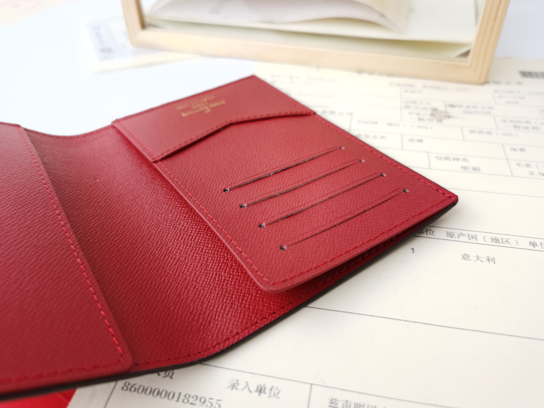 Leather passport case in different colors.