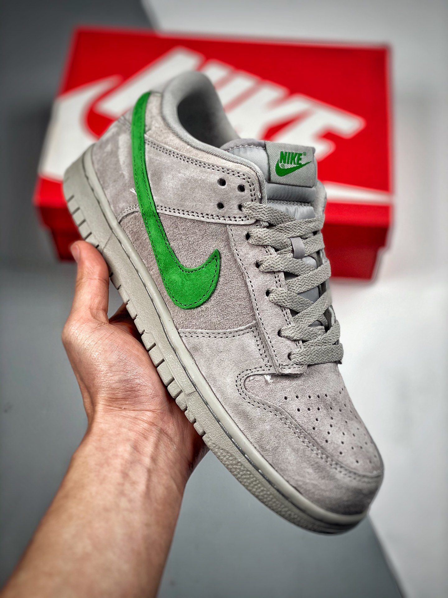 Promotor 2 NK Dunk Low gris verde, producción pura original de gran fábrica, fotos reales del primer lanzamiento, mater…