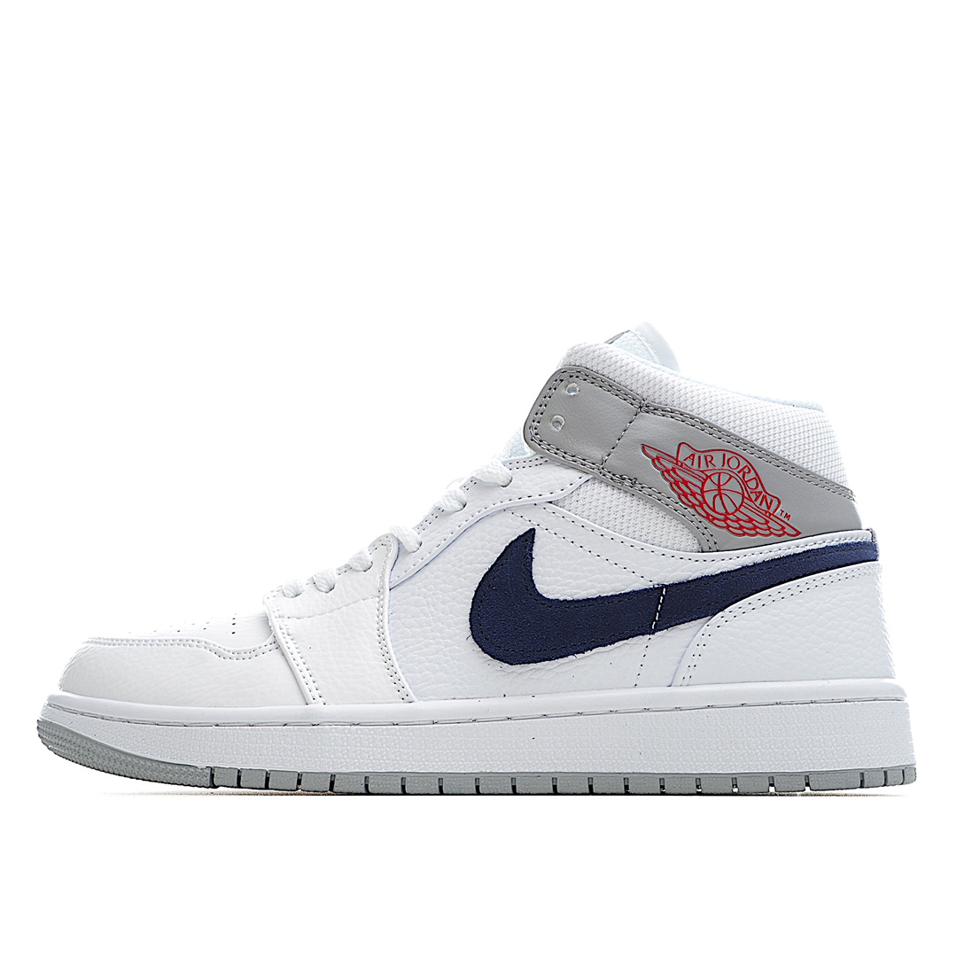 H0 Air Jordan 1 Mid AJ1 中帮篮球鞋全新批次 原装原模大底全鞋原厂定制皮料，手感细腻正确折边工艺 完美细节诠释