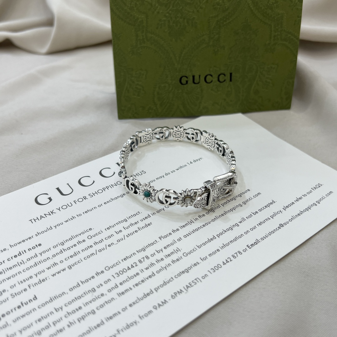 NO:101393,Gucci sterling silver double G daisy turquoise bracelet bracelet size 17-18cm adjustable, Gucci bracelet Gucci bracelet, gucci, gucci, bracelet, bracelet, pure silver19860909Gucci古驰纯银双G雏菊绿松石手链手镯 尺寸17-18cm可调节,古驰手镯古驰手链,gucci,gucci,bracelet,bracelet,pure silver,Jewelry