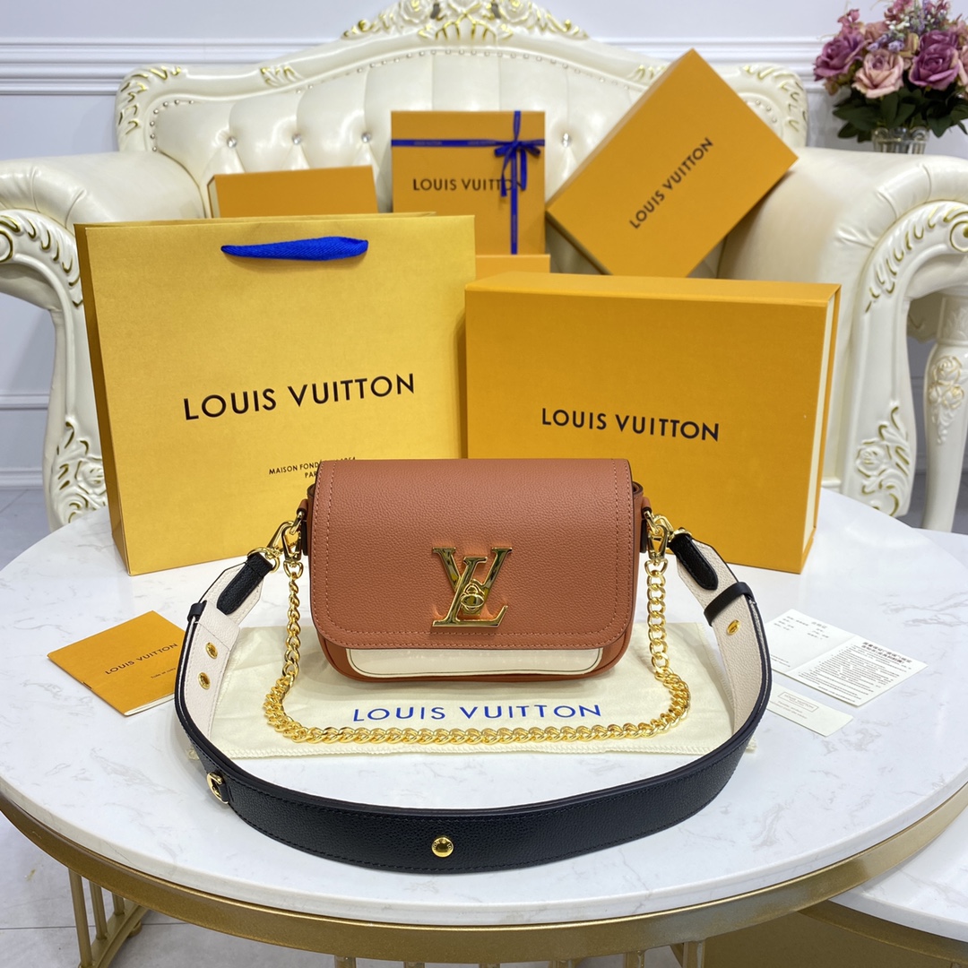 Louis Vuitton LV Lockme Tender Top
 Bags Handbags Black Blue Brown Dark Green Grey Pink Purple Red White Calfskin Cowhide Chains M58555