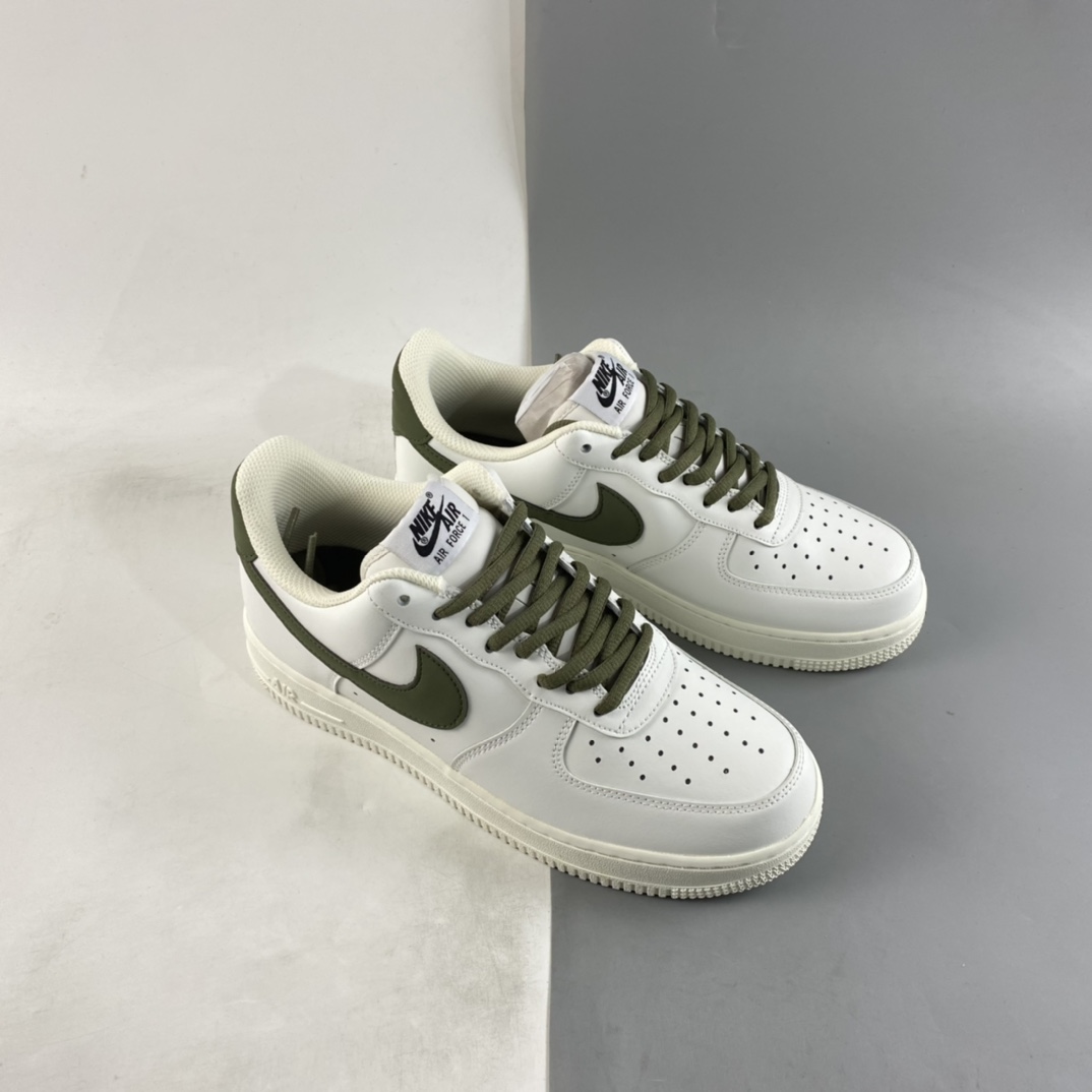 P220  Nike Air Force 1’07 Low“米白绿”配色低帮空军一号休闲板鞋 CQ5059-110