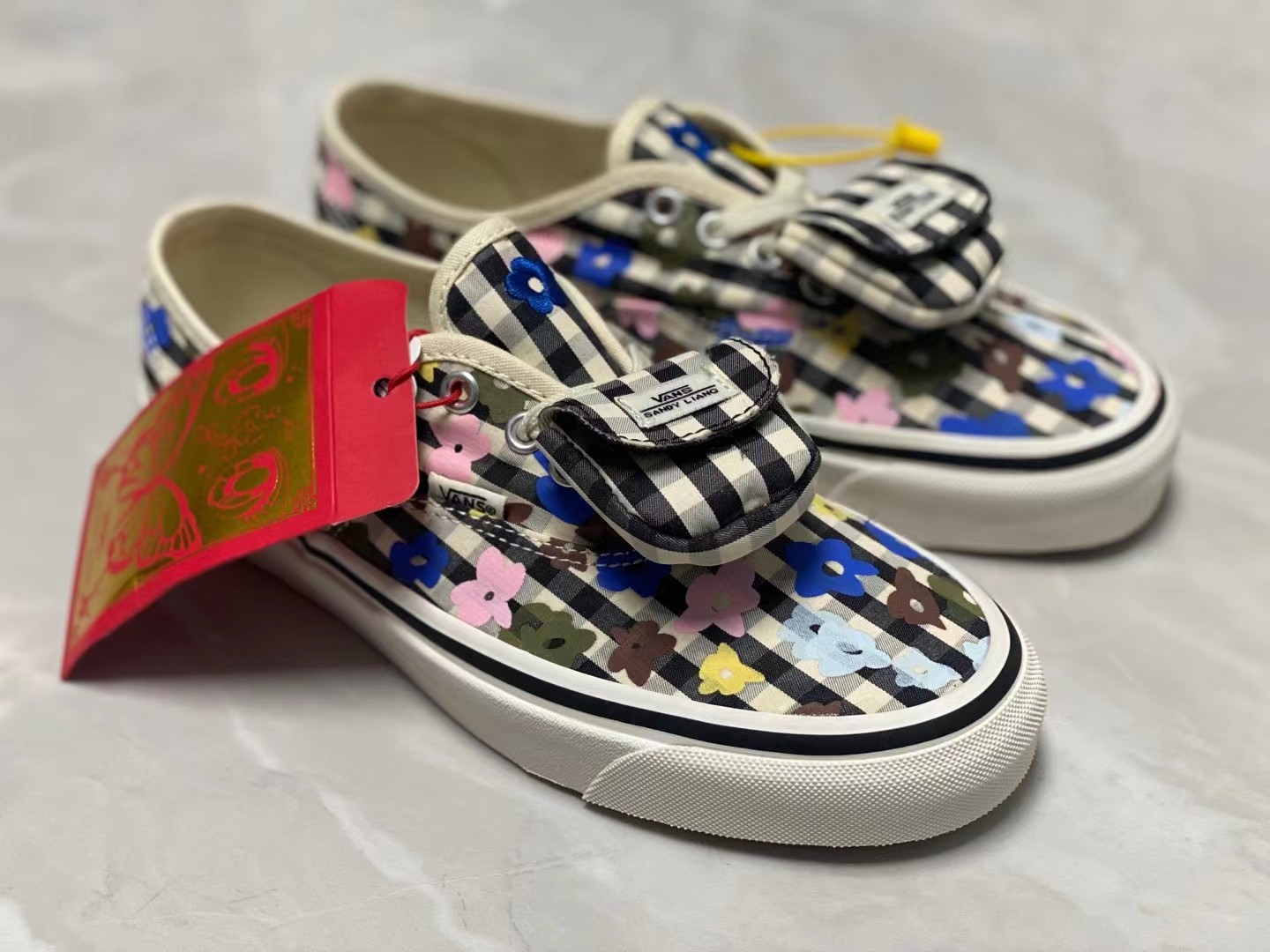 F5 市面最优正确版本原鞋开模VANS Sandy Liang联名蝴蝶花瓣涂鸦Aut低帮帆布鞋板鞋