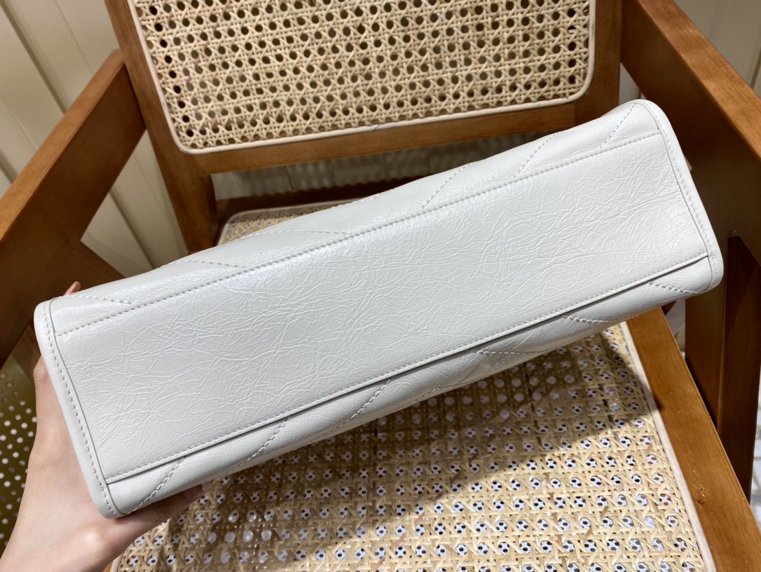 YSL NIKI SHOPPING BAG 33CM 577999奶白色油蜡牛皮