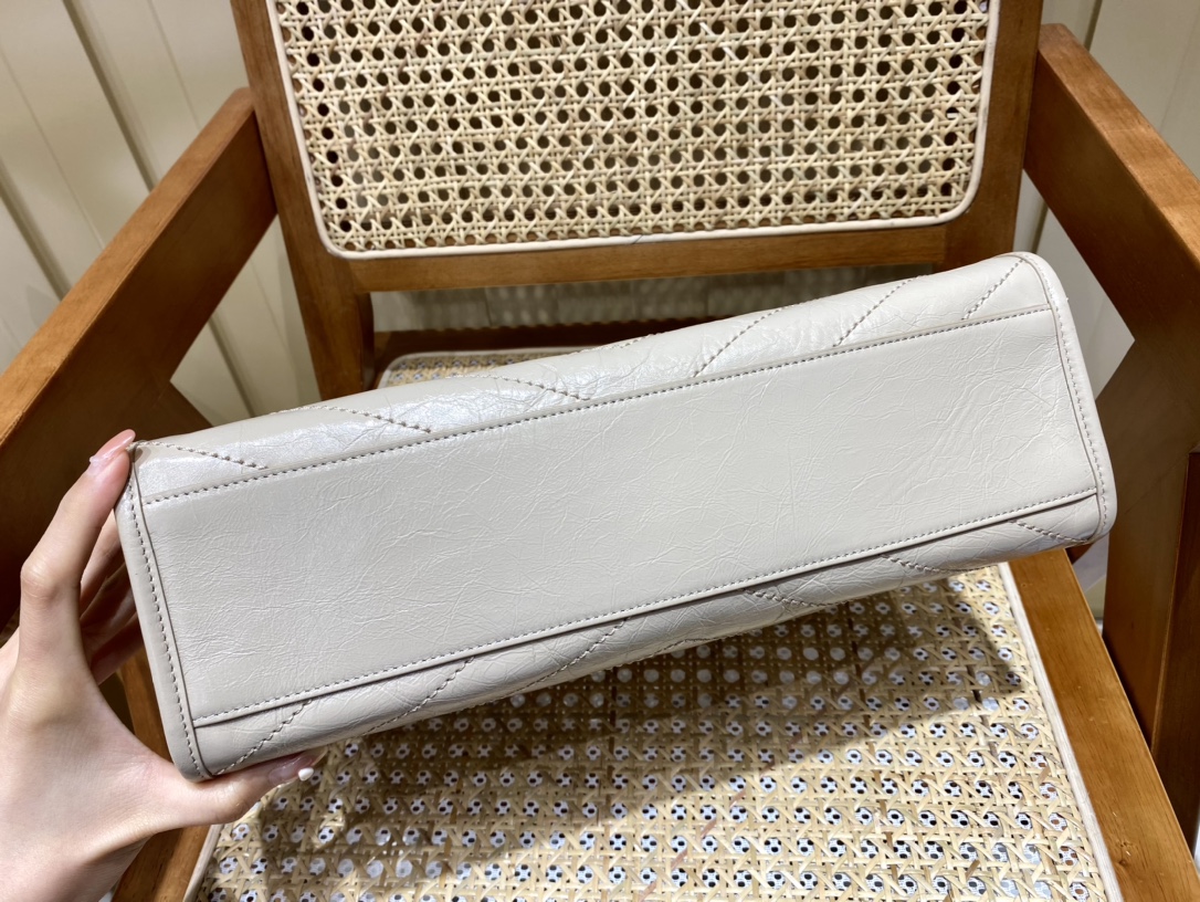 YSL NIKI SHOPPING BAG 33CM 577999奶茶色油蜡牛皮