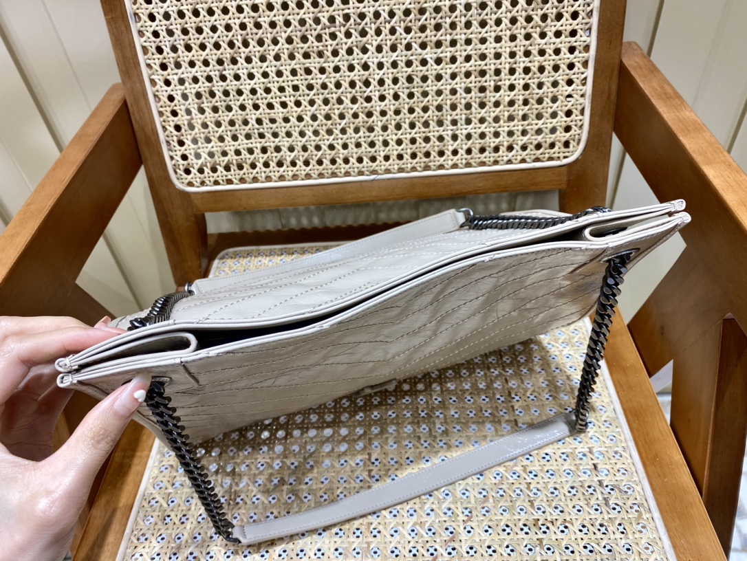 YSL NIKI SHOPPING BAG 33CM 577999奶茶色油蜡牛皮