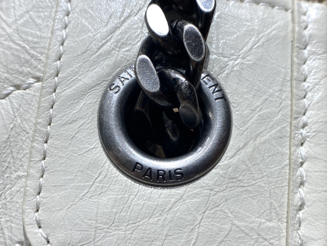 YSL NIKI SHOPPING BAG 33CM 577999奶白色油蜡牛皮