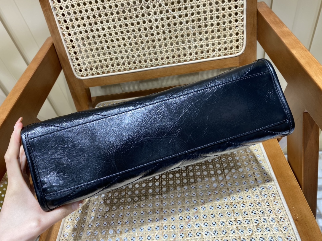 YSL NIKI SHOPPING BAG 33CM 577999黑色油蜡牛皮