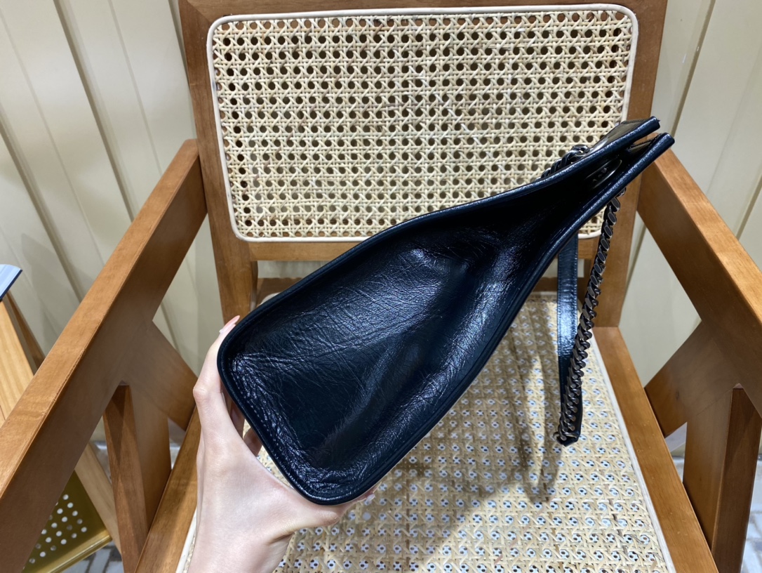 YSL NIKI SHOPPING BAG 33CM 577999黑色油蜡牛皮