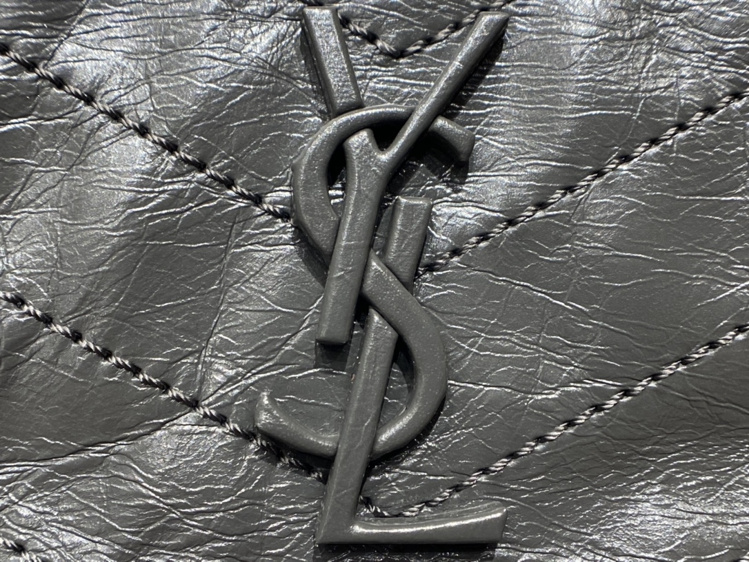 YSL NIKI SHOPPING BAG 33CM 577999深灰色油蜡牛皮