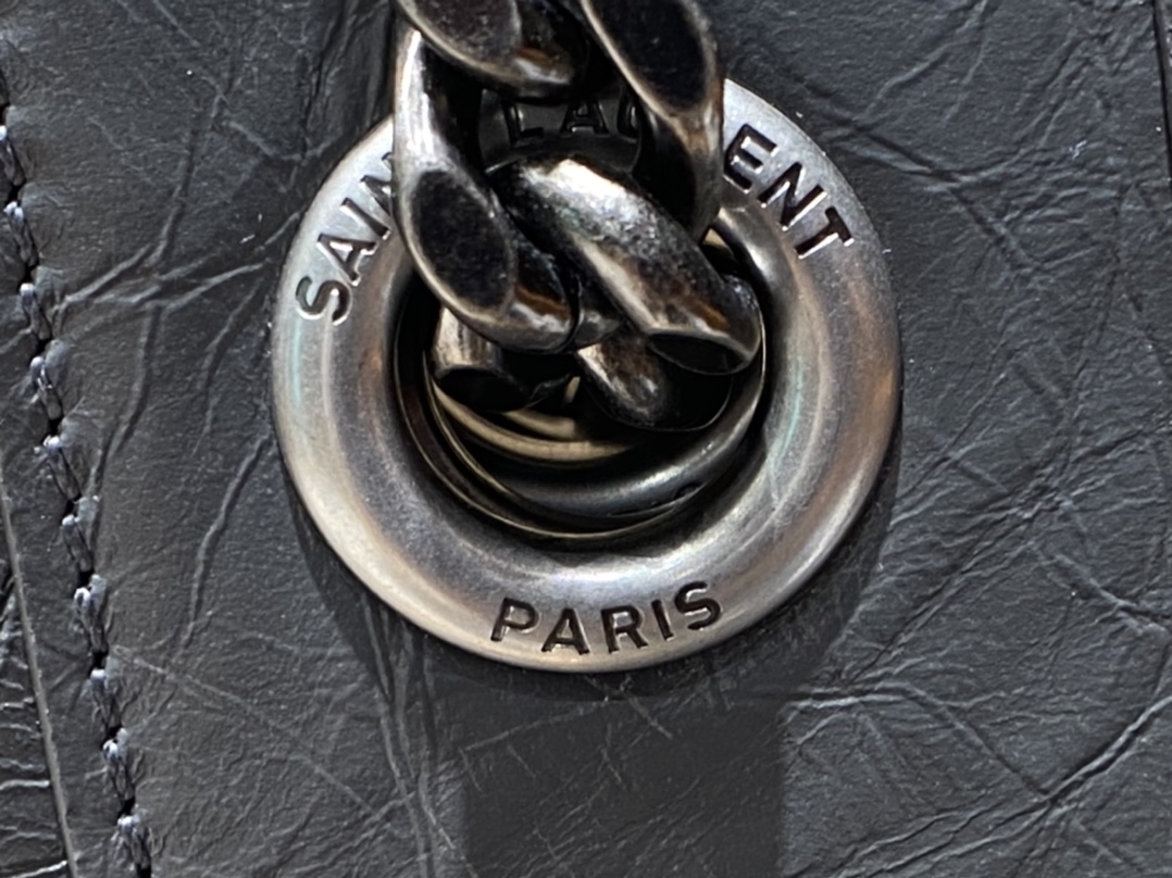 YSL NIKI SHOPPING BAG 33CM 577999深灰色油蜡牛皮