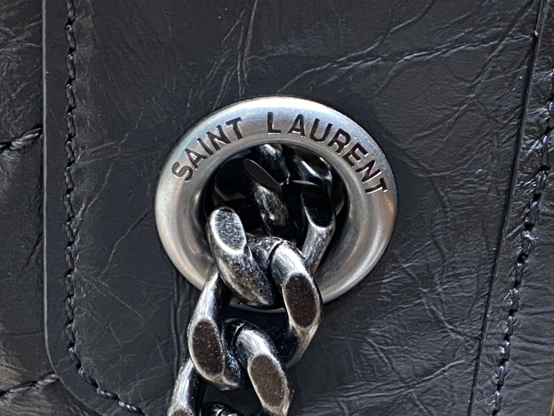 YSL NIKI SHOPPING BAG 33CM 577999深灰色油蜡牛皮