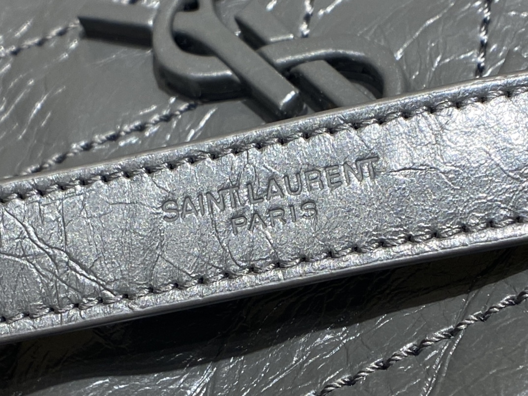 YSL NIKI SHOPPING BAG 33CM 577999深灰色油蜡牛皮