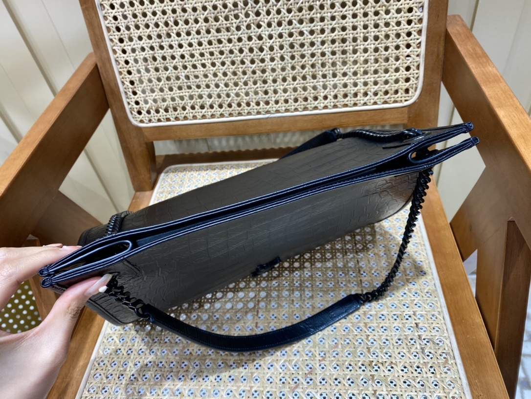 YSL NIKI SHOPPING BAG 33CM 577999黑色鳄鱼纹