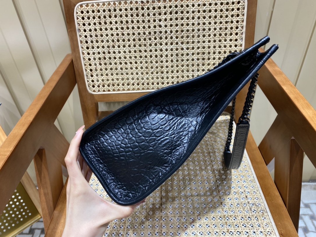 YSL NIKI SHOPPING BAG 33CM 577999黑色鳄鱼纹