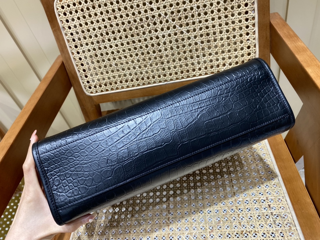 YSL NIKI SHOPPING BAG 33CM 577999黑色鳄鱼纹