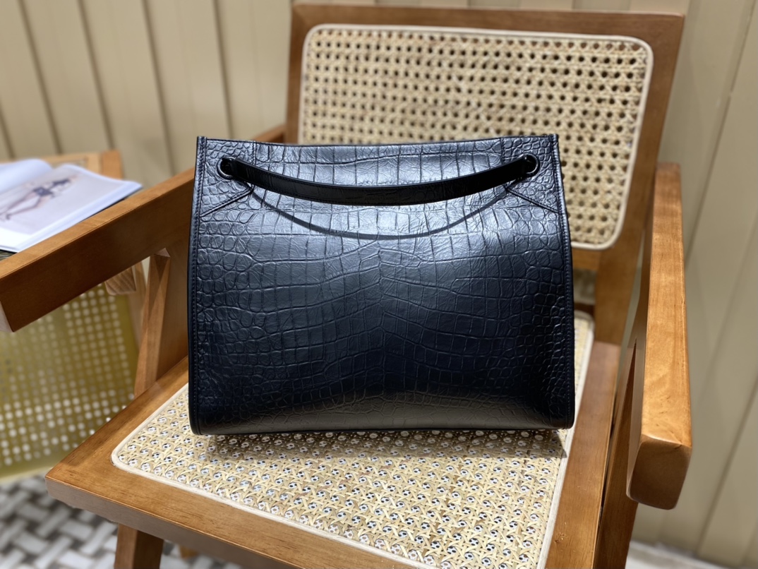 YSL NIKI SHOPPING BAG 33CM 577999黑色鳄鱼纹