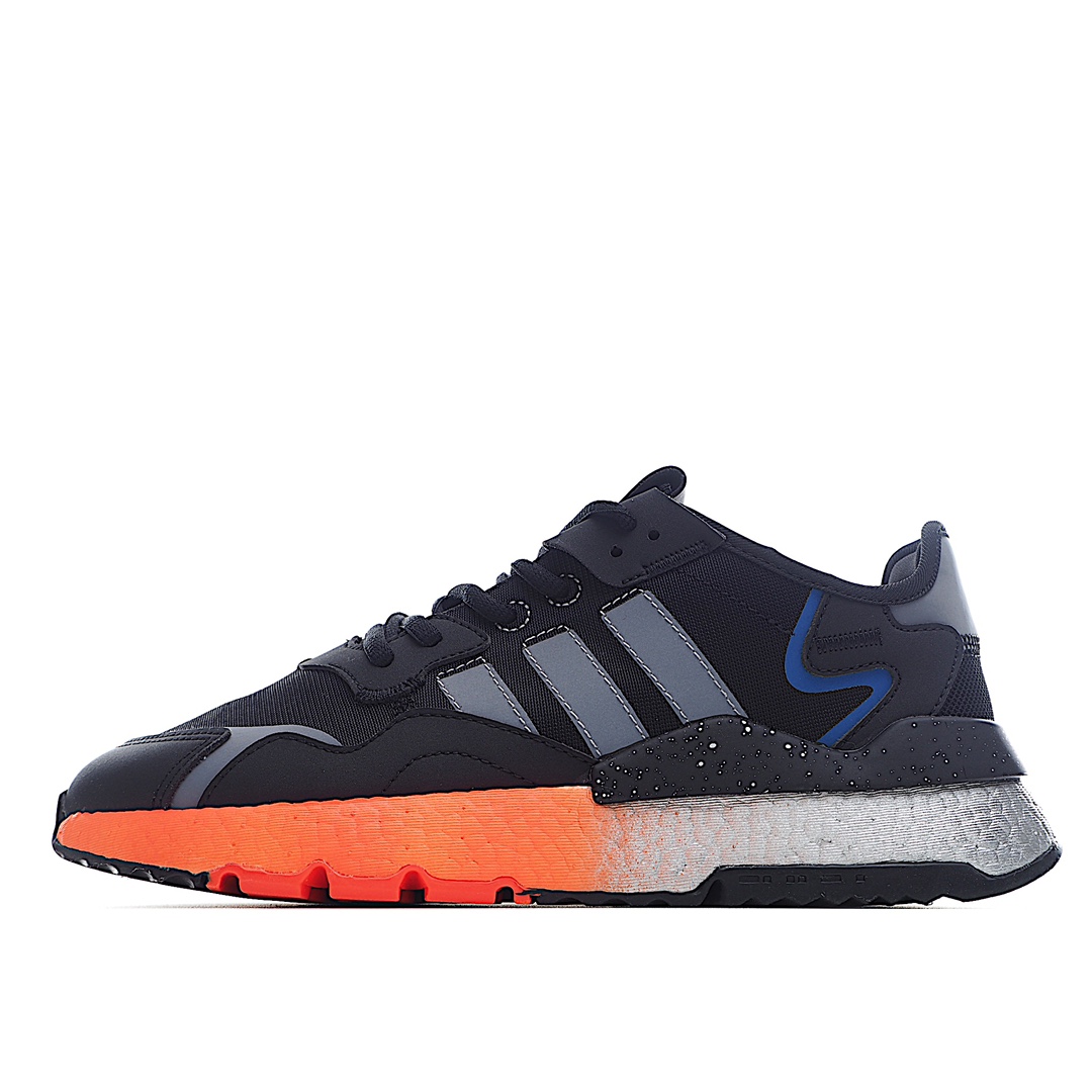 G5 Adidas 阿迪达斯 Nite Jogger Boost 夜行者3M反光 真爆大底复古跑鞋 原厂材料 原厂大底 私家独模 网布搭配麂皮拼接打造鞋面 极具复古风格 鞋头及鞋跟点缀3M反光 设计极为亮眼 中底采用全掌 Boost 科技 厚度相当可观 脚感极佳