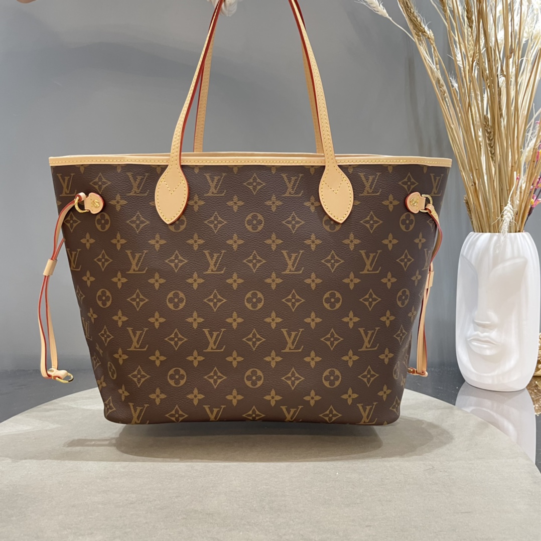 Louis Vuitton LV Neverfull Bags Handbags Gold Canvas Cowhide Fabric Linen Vintage