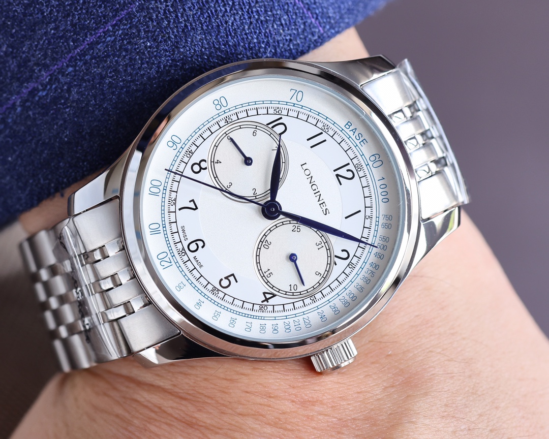 全新风格 经典热卖浪琴  Longines  男士腕表 全自动机械机芯 矿物强化玻璃 316L精钢表壳 精钢表带 简约时尚 商务休闲 尺寸:直径40mm 厚度12mm