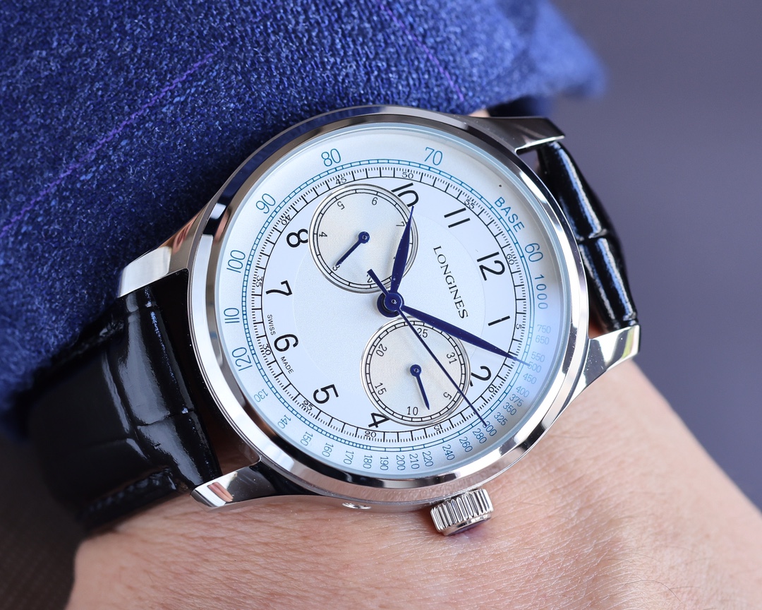 全新风格 经典热卖浪琴  Longines  男士腕表 全自动机械机芯 矿物强化玻璃 316L精钢表壳 真皮表带 简约时尚 商务休闲 尺寸:直径40mm 厚度12mm