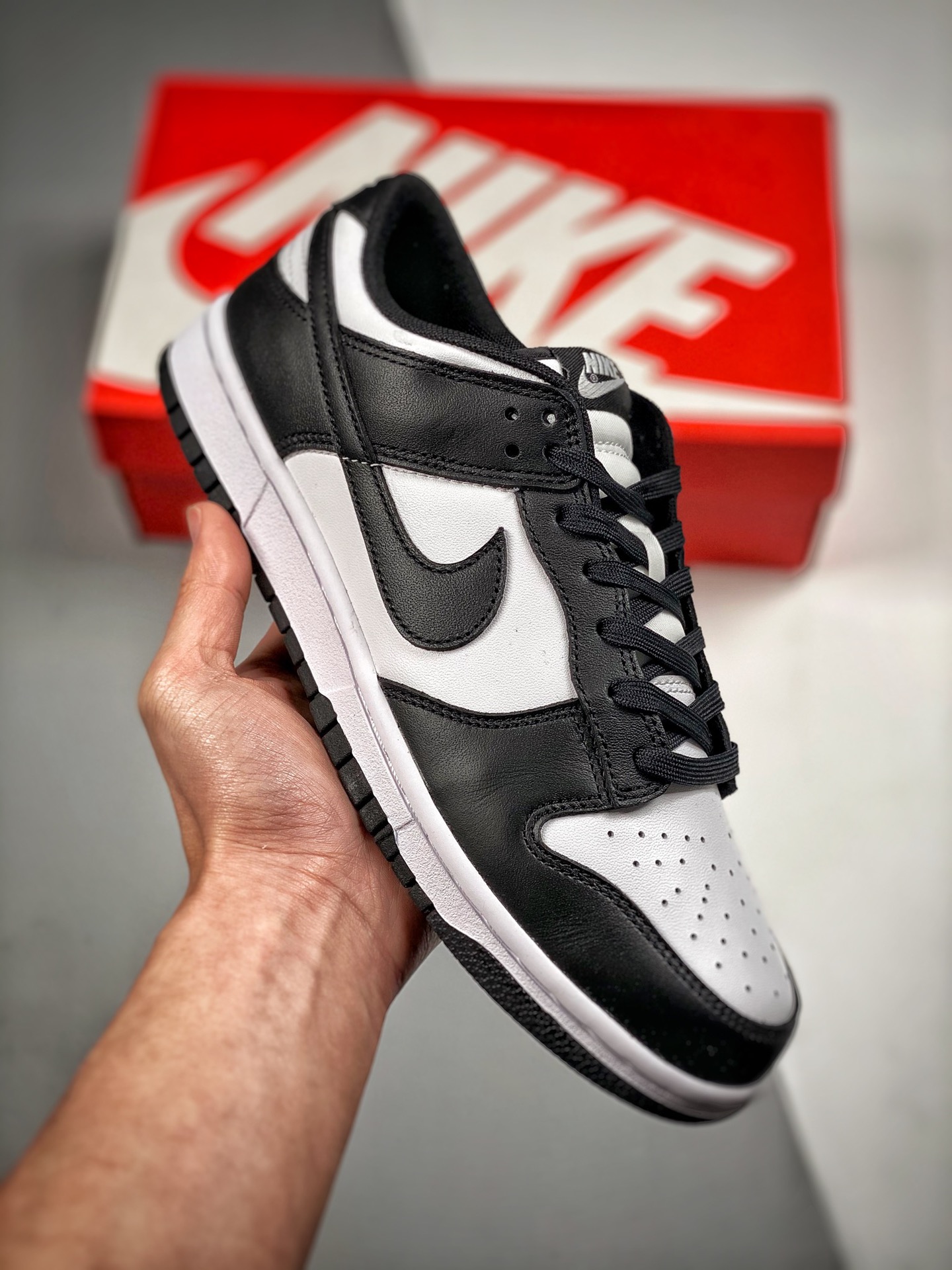 Versión divina, versión pura original NK Dunk Low Retro "Black" blanco y negro, panda, zapatilla de skate casual de cañ…