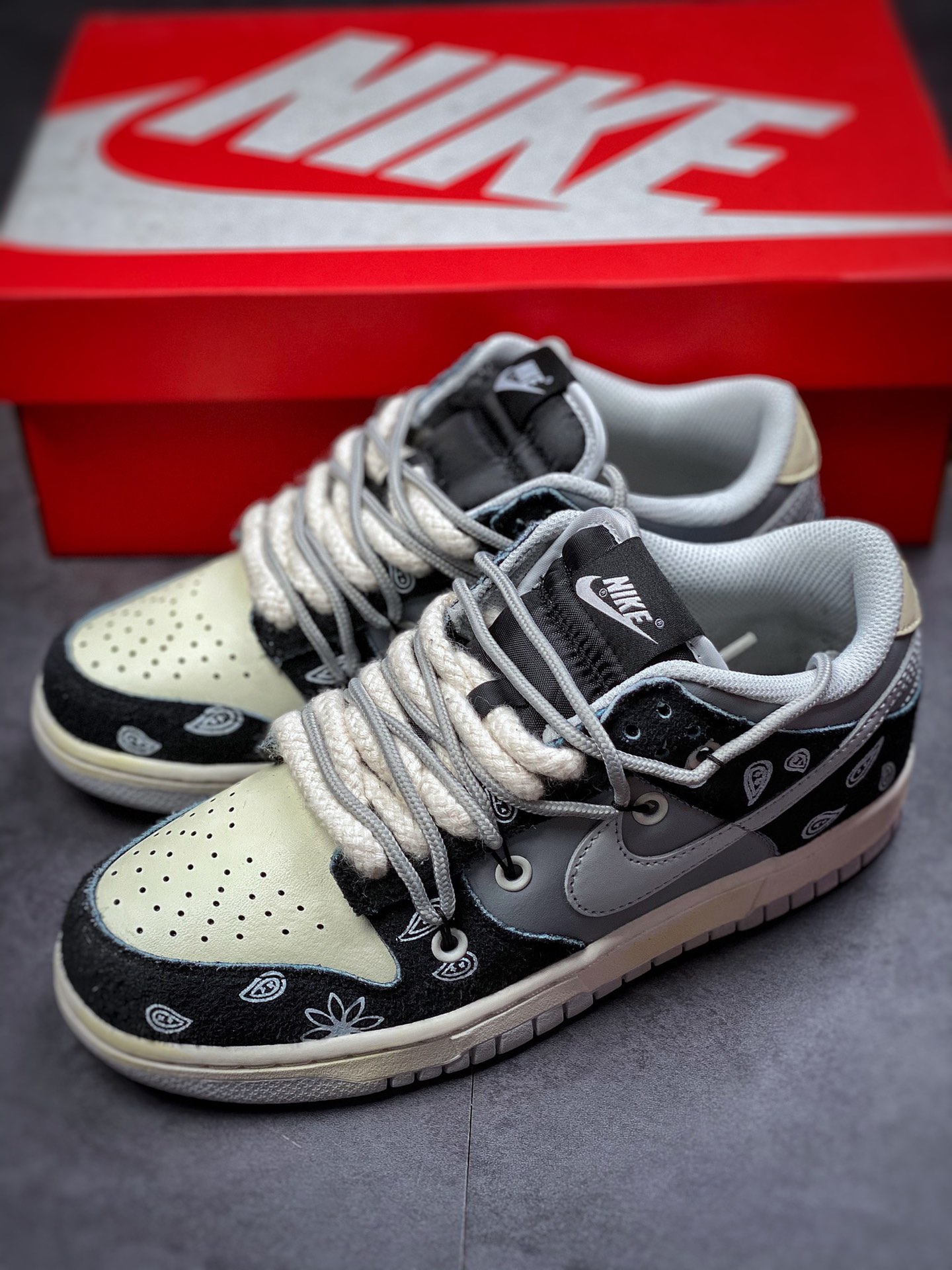 380  Nike Dunk Low vibe做旧 腰果花Vibe主题定制低帮休闲板鞋DH7913-001