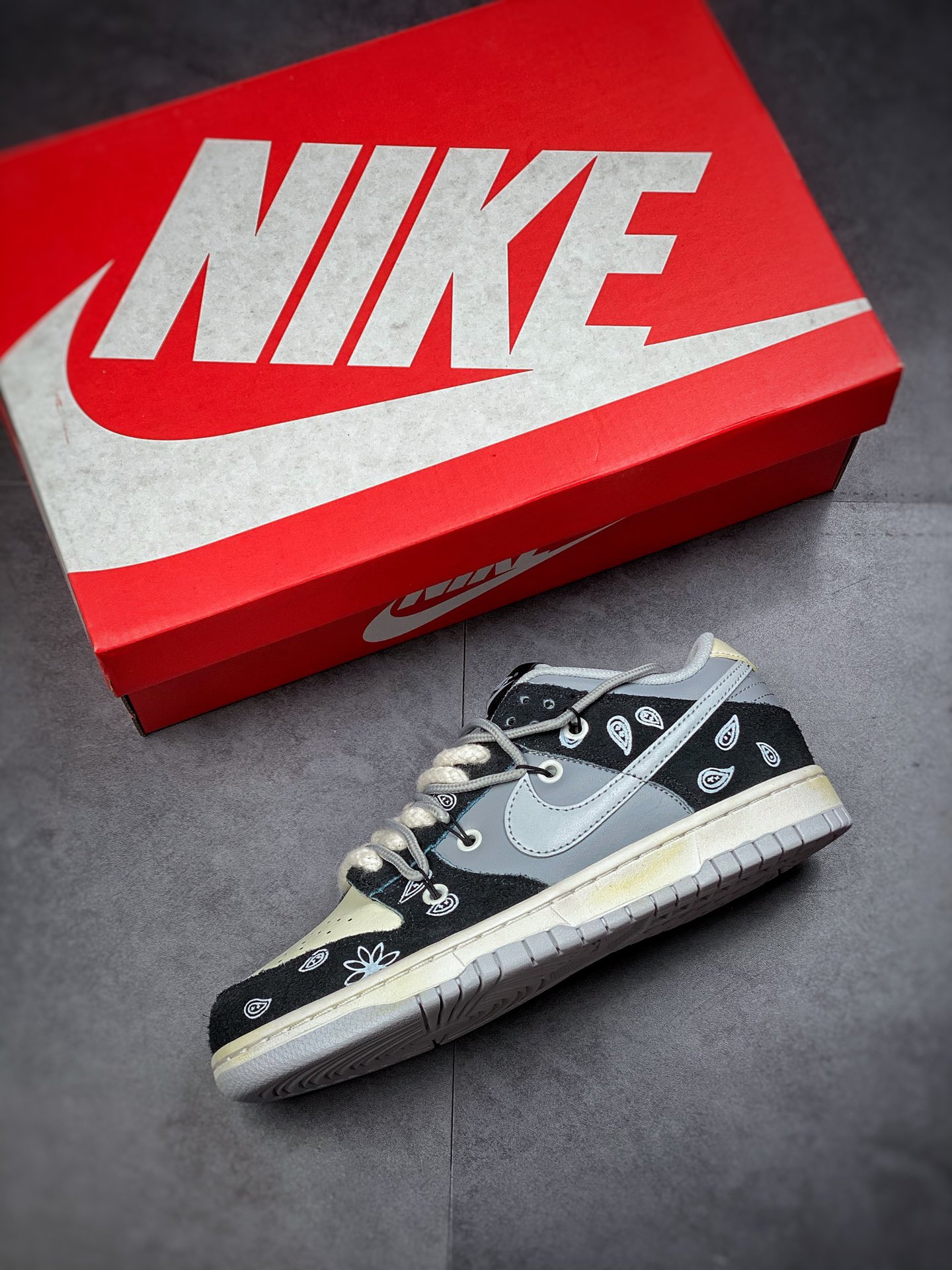 380  Nike Dunk Low vibe做旧 腰果花Vibe主题定制低帮休闲板鞋DH7913-001