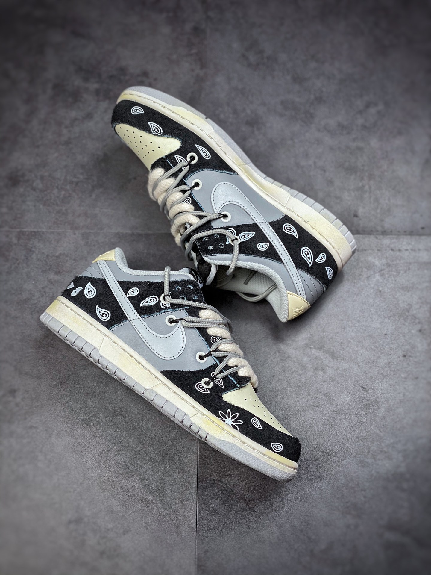 380  Nike Dunk Low vibe做旧 腰果花Vibe主题定制低帮休闲板鞋DH7913-001