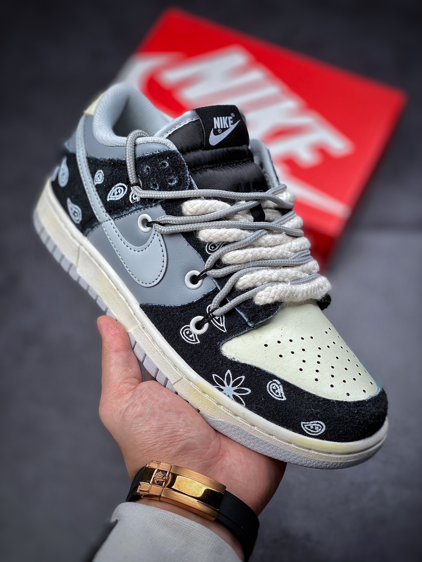 380  Nike Dunk Low vibe做旧 腰果花Vibe主题定制低帮休闲板鞋DH7913-001