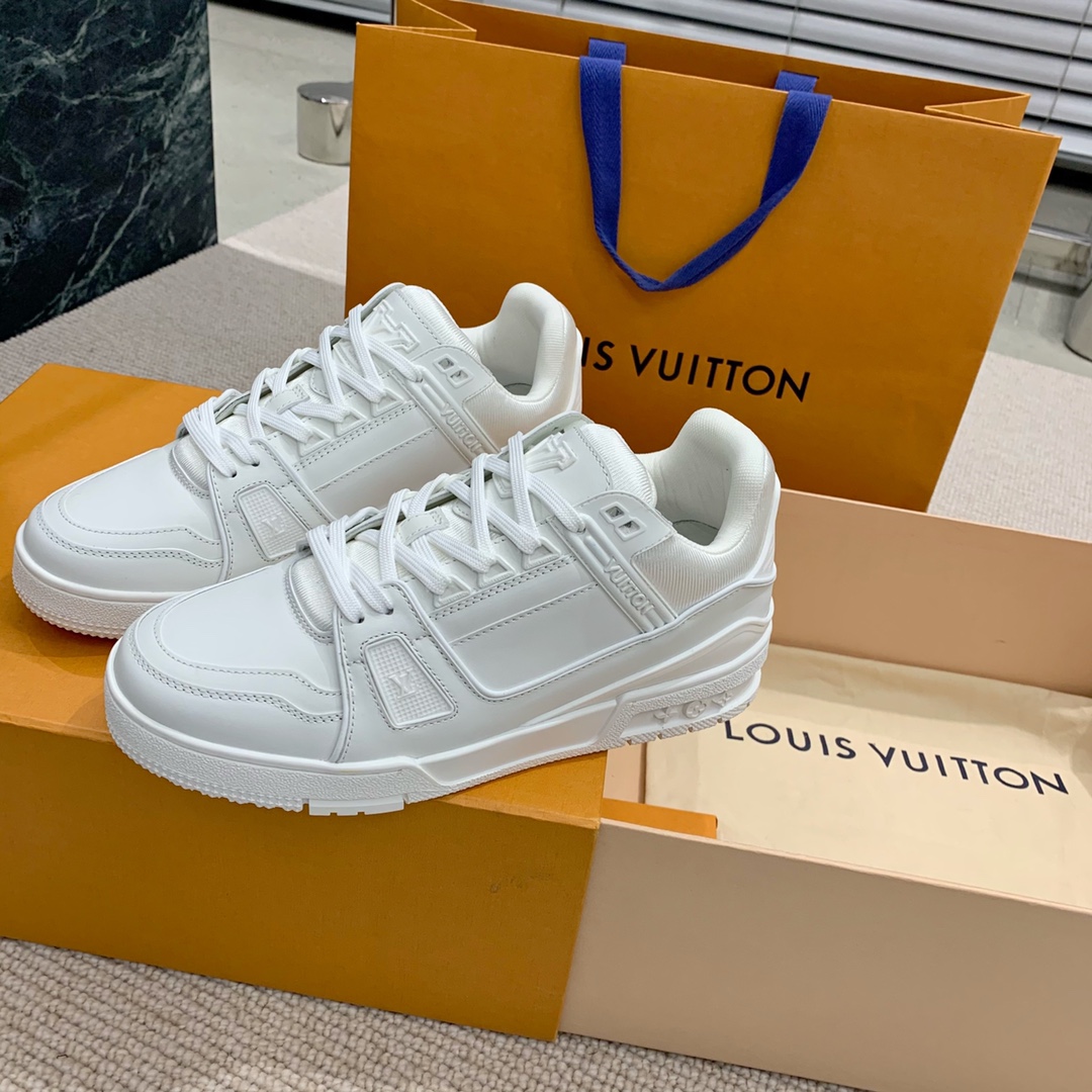 Louis Vuitton Shoes Sneakers Unisex Women Men Cowhide Silk TPU Sweatpants