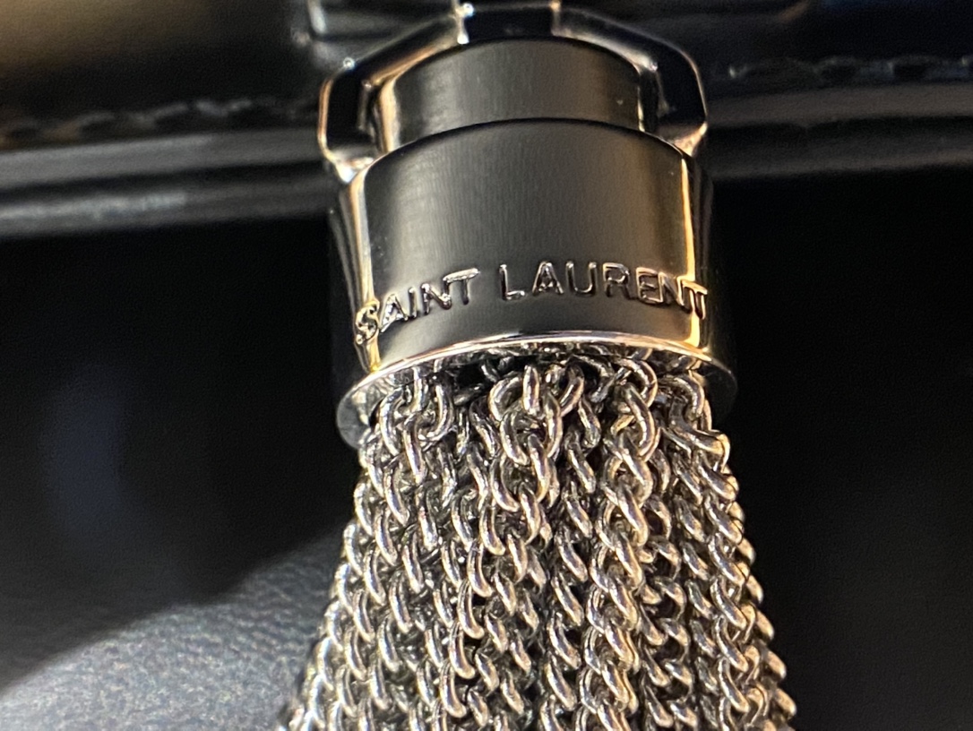 YSL 𝑲𝒂𝒕𝒆 𝟮𝟰𝒄𝒎 平纹经典款斜挎链条包 354119黑色/银扣