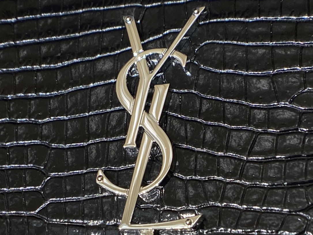 YSL 𝑲𝒂𝒕𝒆 𝟮𝟰𝒄𝒎 鳄鱼纹流苏包 354119黑色/银扣