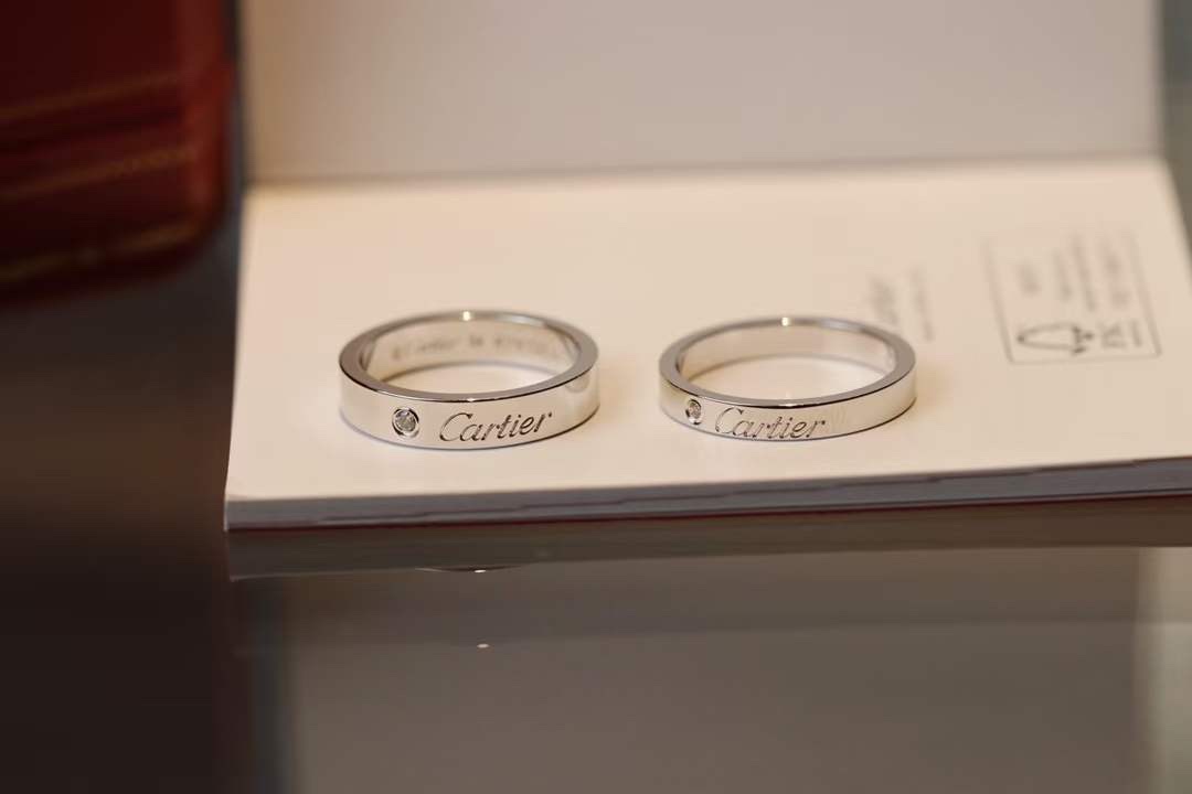 Cartier Cartier/卡地亚 窄版单钻签名戒指 双色