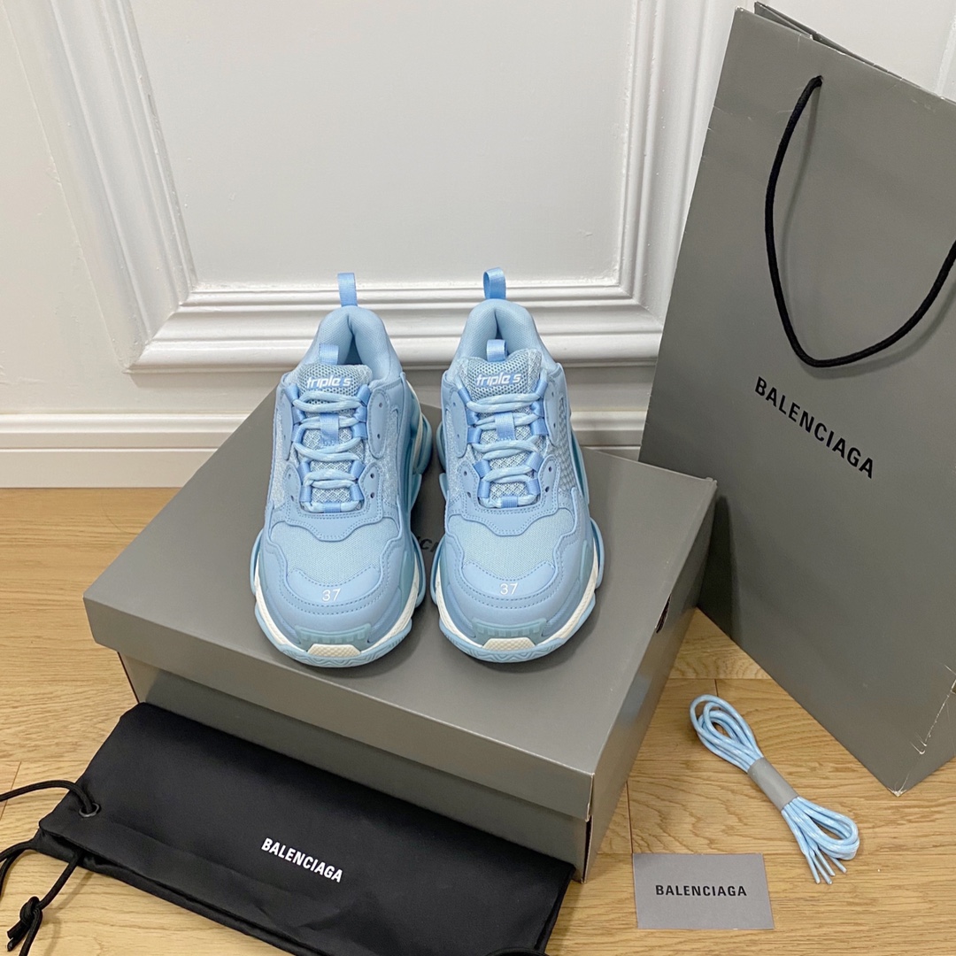 Balenciaga blanco y azul · Balenciaga 2022ss nuevo nuevo color triles zapatillas de deporte con suela gruesa zapatos pa…