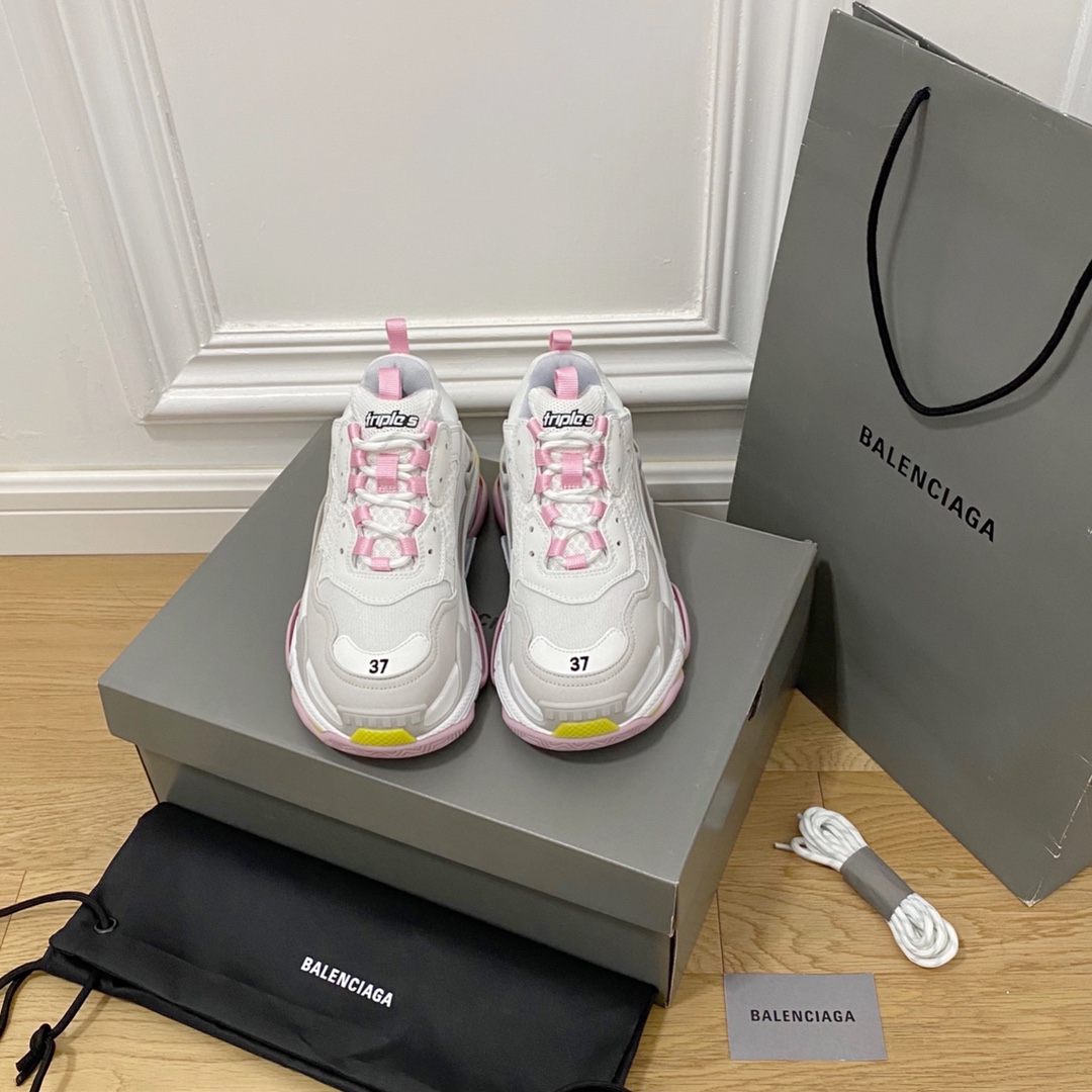 Gris rosa Balenciaga · Balenciaga 2022ss nuevo nuevo color triles suela gruesa zapatillas de deporte zapatos de papá ed…