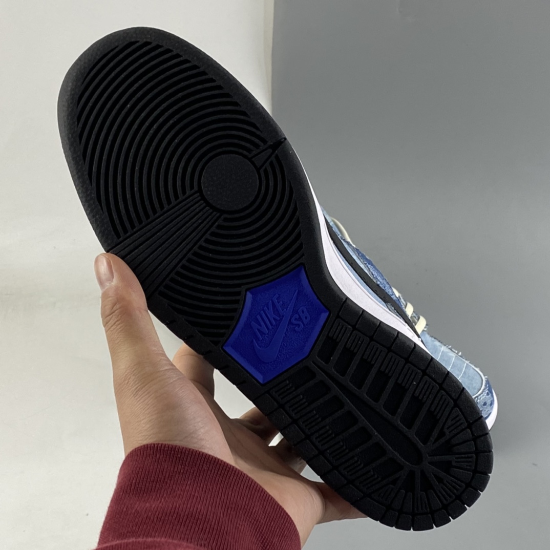 P240  Circlecustom x Nike Dunk Low 联名定制款腰果花牛仔低帮滑板鞋BQ6817-168