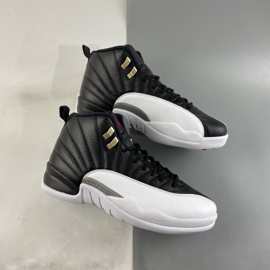 P450  Air Jordan 12 ”Retro Royoffs” AJ12 乔12黑白 银扣 2022版季后赛 CT8013-006