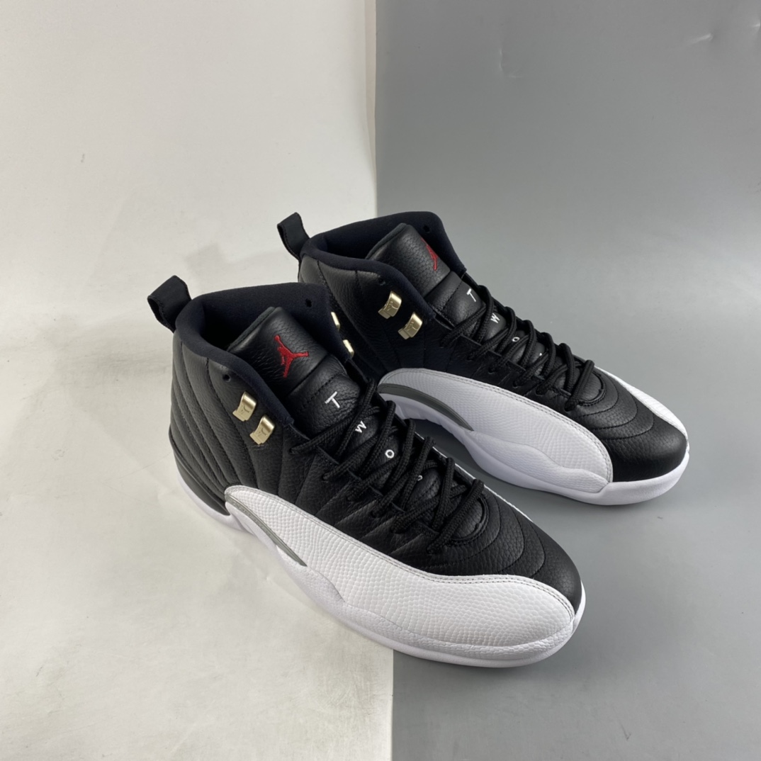 P450  Air Jordan 12 ”Retro Royoffs” AJ12 乔12黑白 银扣 2022版季后赛 CT8013-006