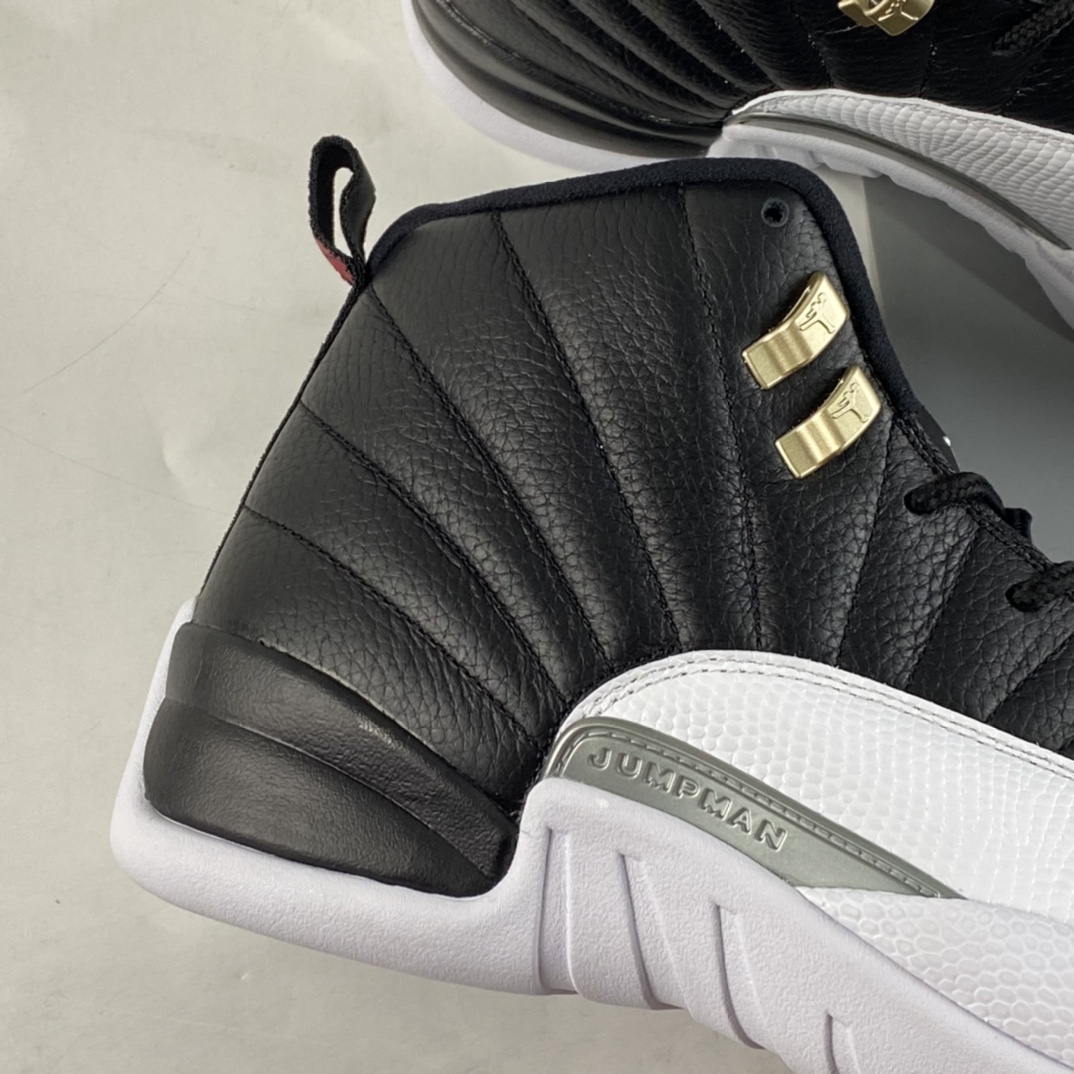 P450  Air Jordan 12 ”Retro Royoffs” AJ12 乔12黑白 银扣 2022版季后赛 CT8013-006