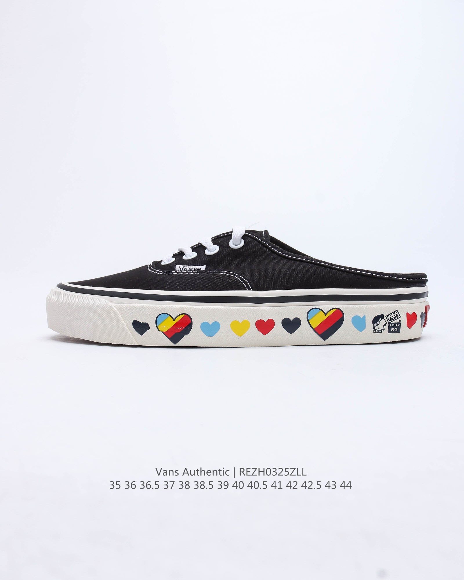 G0 VANS/万斯 男女鞋真标硫化工艺，夏日穿搭必备范斯/Vans Authentic Era Mule 安纳海姆4孔爱心一脚蹬系列低帮系带复古帆布半拖露跟板鞋