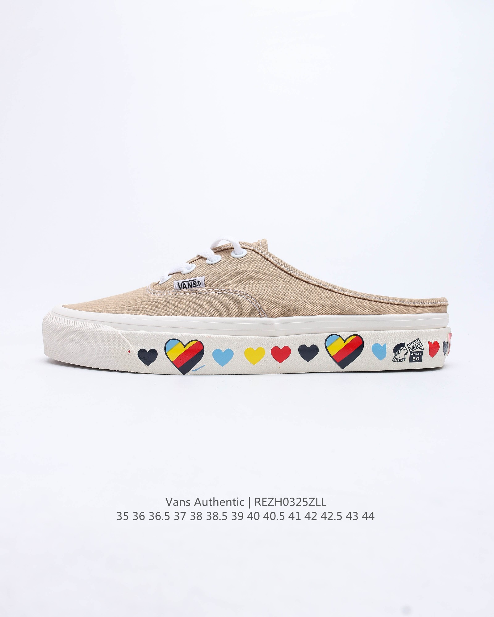 G0 VANS/万斯 男女鞋真标硫化工艺，夏日穿搭必备范斯/Vans Authentic Era Mule 安纳海姆4孔爱心一脚蹬系列低帮系带复古帆布半拖露跟板鞋