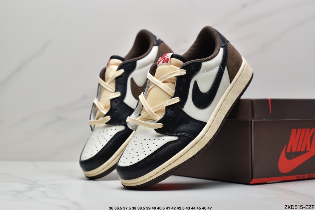 270 Travis Scott x Air Jordan 1 Low AJ1乔1低帮倒钩板鞋 CQ4277-001