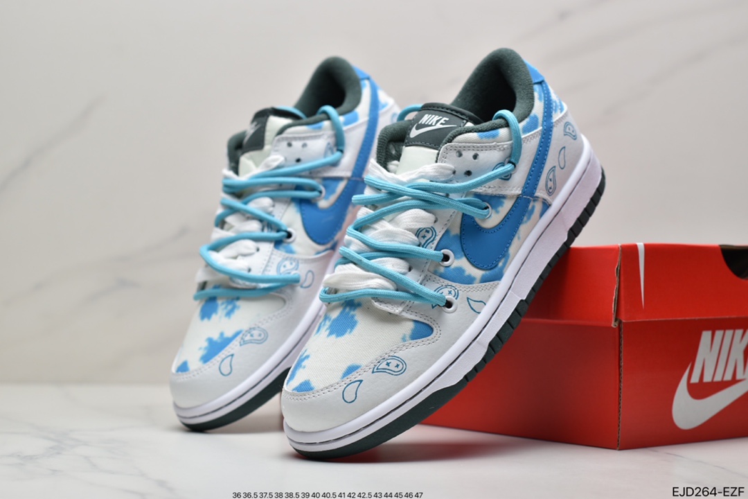 350 耐克NIKE DUNK LOW  “Retro”解构闪电黑蓝腰果花DH0957