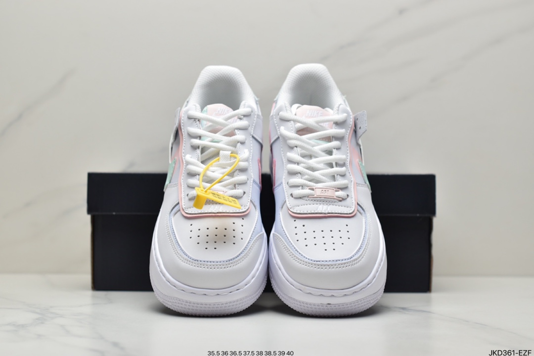 160 Air Force 1 Shadow 白蓝粉轻量增高低帮百搭板鞋”拼接马卡龙” CI0919-106