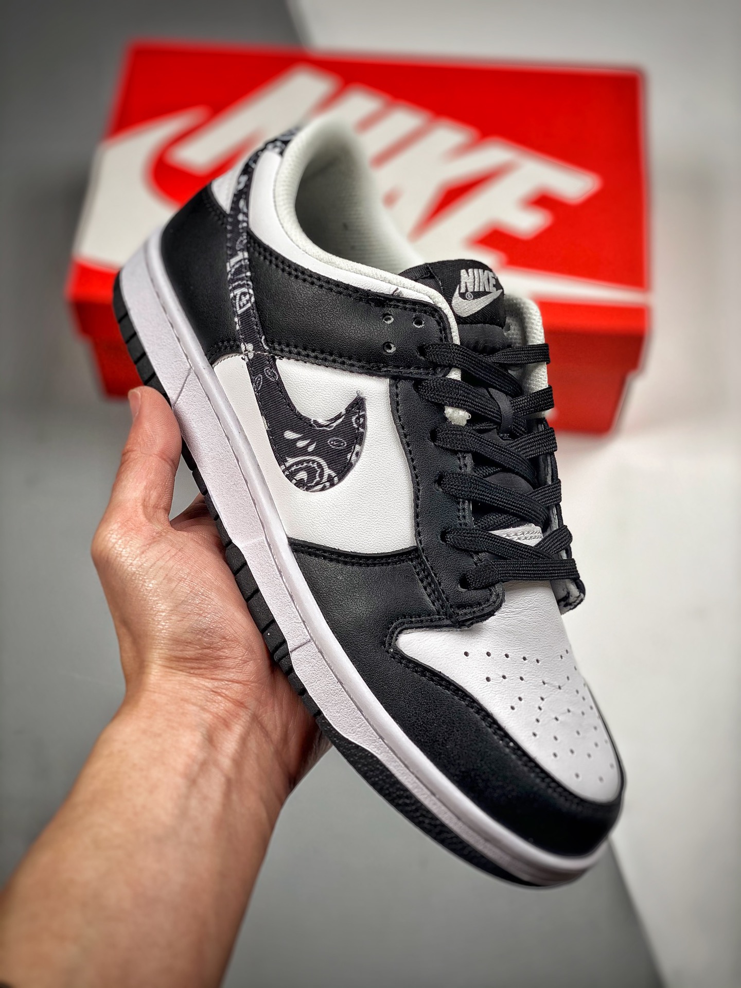 Nk Dunk SB Low blanco y negro con cachemir, fotos reales del envío, primer lanzamiento, calidad de nivel empresa, limpi…