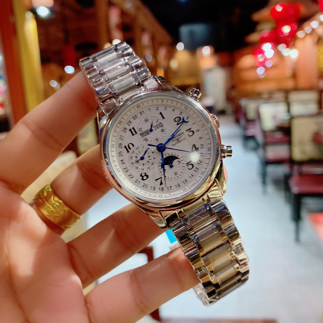 K5  厚积薄发——浪琴 Longines 名匠系列八针月相40mm耗时一年 力求精益求精完美复刻原版 极致最求每一个细节都完美呈现原装质感 功能与正品一致 月相印刷秒杀市场一切版本 解决这一款产品的所有问题 全自动上链机芯 表带深度打磨抛光处理符合原装整体效果 表扣重新开磨 DFS出品 必属精品 欢迎各路大神品鉴